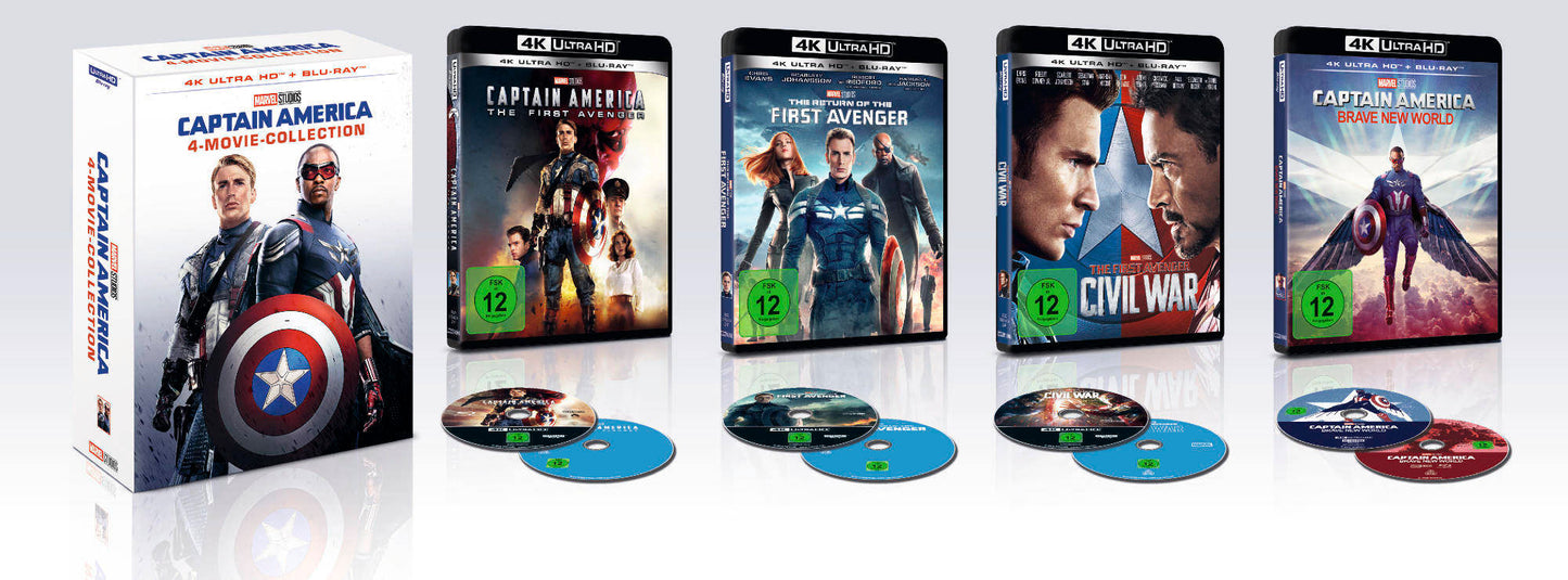 Captain America 4-Movie-Collection 4K UHD + Blu-ray